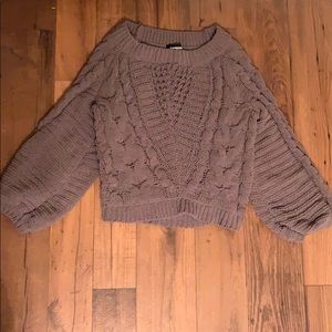 Cozy knit balloon sleeve sweater from express